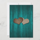 Zonnebloem Blauwgroen Rustiek Hout Bloemen Lace We Kaart (Achterkant)