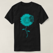 Zonnebloem Blauwgroen T-shirt (Design voorkant)