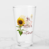 Zonnebloem Blijf Wild en Vrij  Glas (Achterkant)
