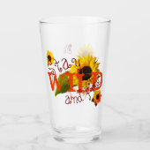Zonnebloem Blijf Wild en Vrij  Glas (Voorkant)