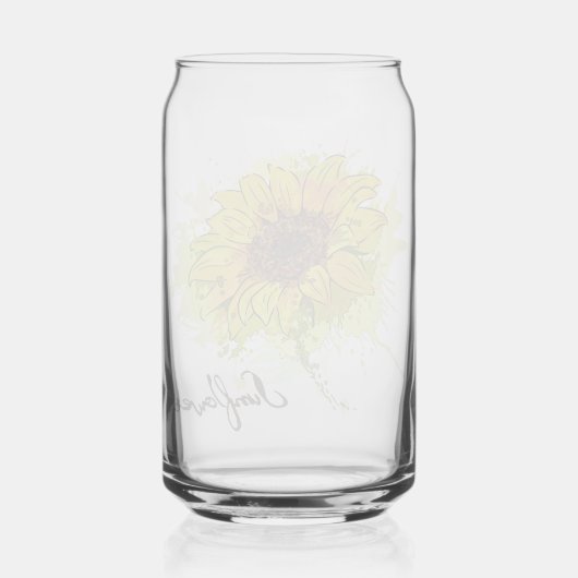 Zonnebloem Blikvorm Glas (Achterkant)