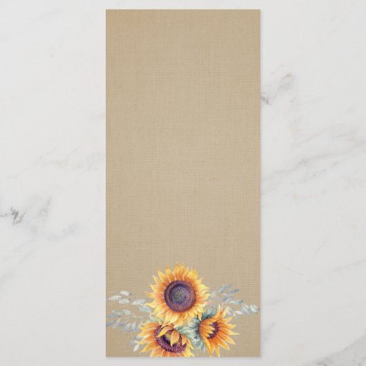 Zonnebloem Bloei | Bloemen Menu (Achterkant)