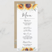 Zonnebloem Bloei | Bloemen Menu (Voorkant / Achterkant)