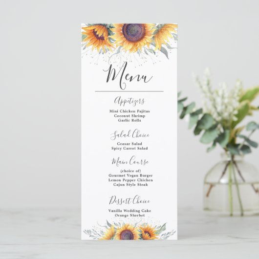 Zonnebloem Bloei | Bloemen Menu (Staand voorkant)