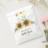 Zonnebloem Bloeiende Bruiloft Schrift Sjabloon Bedankzakje (Gezegeld)