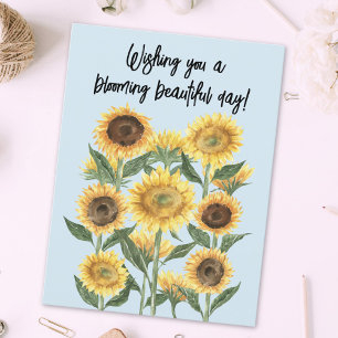 Zonnebloem Bloem Bloemig Bewerkbare Citaat Briefkaart