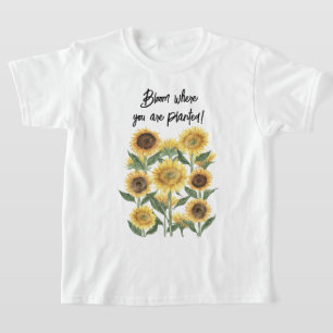 Zonnebloem Bloem Bloemige Gepersonaliseerde Citaat T-shirt