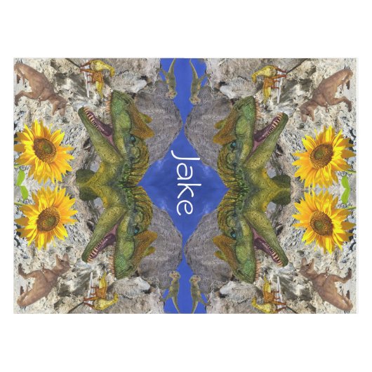 Zonnebloem Bloem DinosauriusTafelkleed Tafelkleed (Voorkant (Horizontaal))