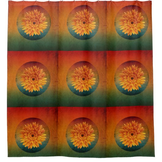 zonnebloem  bloem douchegordijn (Voorkant)