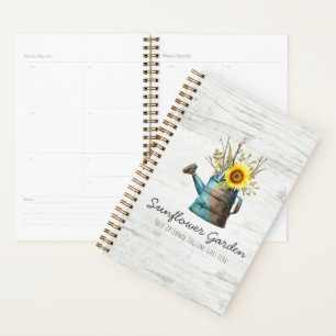 Zonnebloem Bloem en Rustiek Hout Vintage Huisje Planner