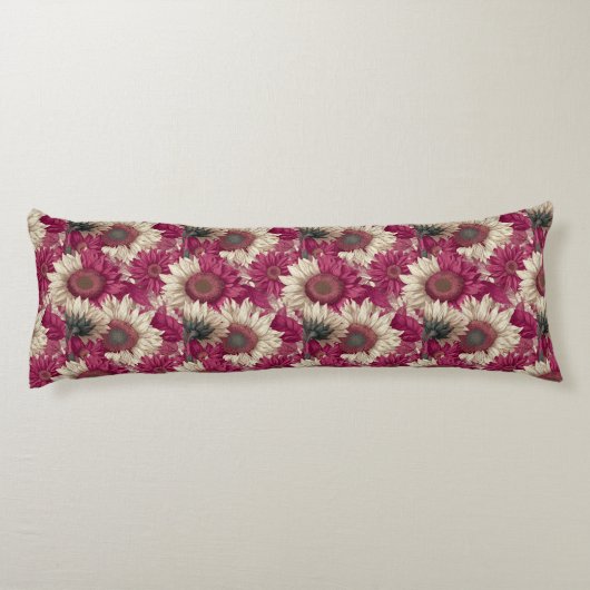 Zonnebloem Bloem Esthetische Decor Boho Memory Foa Lichaamskussen (Achterkant)