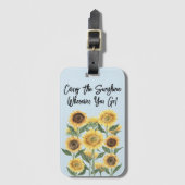 Zonnebloem Bloem Floral gepersonaliseerde offerte Bagagelabel (Voorkant (verticaal))