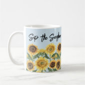 Zonnebloem Bloem Floral gepersonaliseerde offerte Koffiemok (Links)