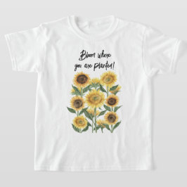 Zonnebloem Bloem Floral gepersonaliseerde offerte T-shirt