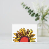 Zonnebloem Bloem Florist Visitekaartje (Staand voorkant)