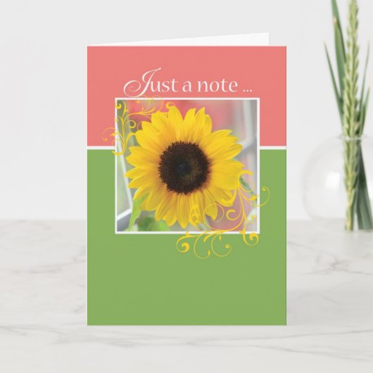 Zonnebloem Bloem Hallo Notitiekaart (Voorkant)