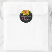 Zonnebloem Bloem Handgemaakt met Love Black Ronde Sticker (Tas)