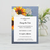 Zonnebloem Bloem & Jean Wijzig de Datum Details Kaart (Staand voorkant)