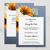 Zonnebloem Bloem & Jean Wijzig de Datum Details Kaart (Voorkant / Achterkant)