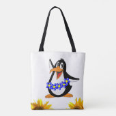 Zonnebloem Bloem Pinguïn Boodschappentas Tote Bag (Achterkant)