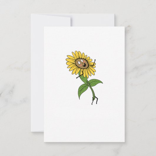 Zonnebloem, bloem thema bedankkaart (Voorkant)