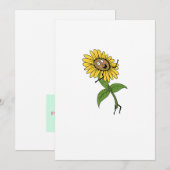 Zonnebloem, bloem thema kaart (Voorkant / Achterkant)
