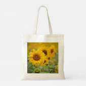 Zonnebloem bloem tote bag (Achterkant)