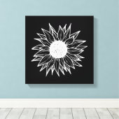 Zonnebloem bloem veelkleurige wilde bloem canvas afdruk (Insitu (Houten vloer))