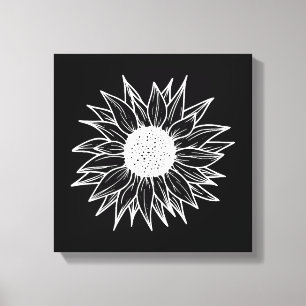 Zonnebloem bloem veelkleurige wilde bloem canvas afdruk