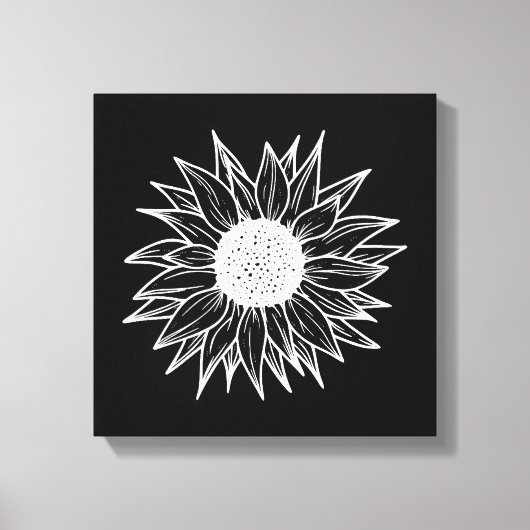 Zonnebloem bloem veelkleurige wilde bloem canvas afdruk (Voorkant)