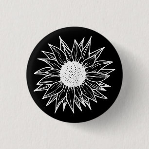 Zonnebloem bloem veelkleurige wilde bloem ronde button 3,2 cm