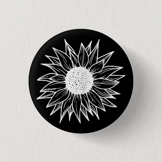 Zonnebloem bloem veelkleurige wilde bloem ronde button 3,2 cm (Voorkant)