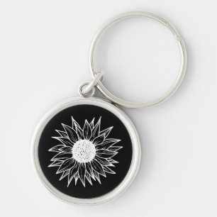 Zonnebloem bloem veelkleurige wilde bloem sleutelhanger