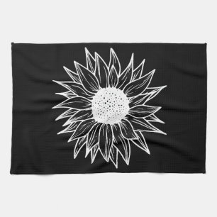 Zonnebloem bloem veelkleurige wilde bloem theedoek
