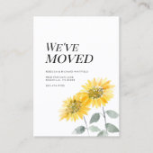 Zonnebloem Bloem Verhuisbericht Visitekaartje (Voorkant)