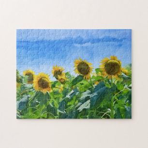 Zonnebloem Bloem Wild Field Art Puzzel
