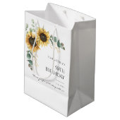 Zonnebloem bloemblaadje 50e verjaardag feest medium cadeauzakje (Achterkant Gekanteld)