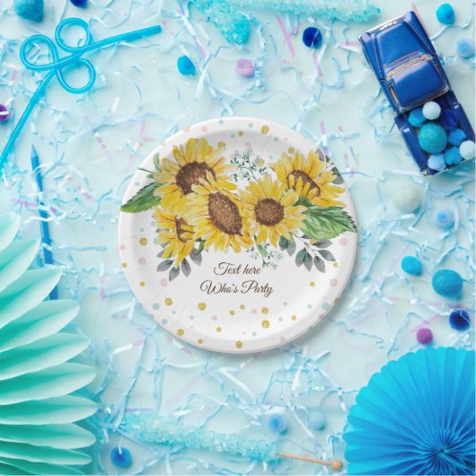 zonnebloem, bloembloem, Bord van bloempapier (Feest)