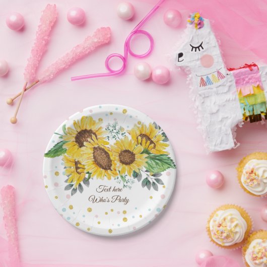 zonnebloem, bloembloem, Bord van bloempapier (Feest)