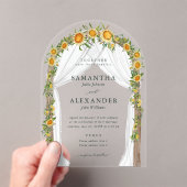 Zonnebloem Bloemboog Zomer Herfst Boho Huwelijk Acryl Uitnodigingen (Insitu (Draagbaar))