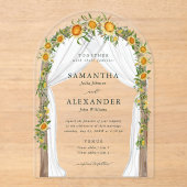 Zonnebloem Bloemboog Zomer Herfst Boho Huwelijk Acryl Uitnodigingen (Voorkant)