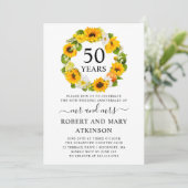 Zonnebloem Bloemen 50ste Huwelijksjubileum Kaart (Staand voorkant)