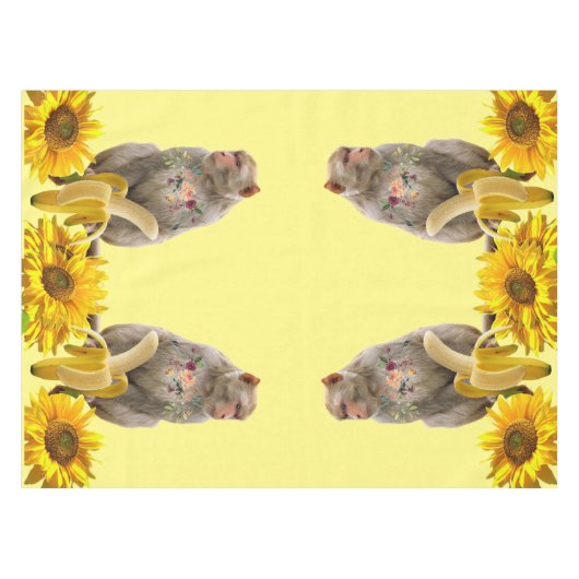 Zonnebloem Bloemen Aap Tafelkleed (Voorkant (Horizontaal))