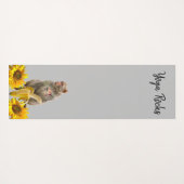 Zonnebloem Bloemen Aap Yoga Mat (Achterkant (horizontaal))