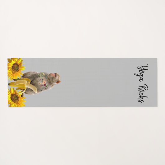 Zonnebloem Bloemen Aap Yoga Mat (Achterkant (horizontaal))