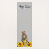 Zonnebloem Bloemen Aap Yoga Mat (Achterkant)