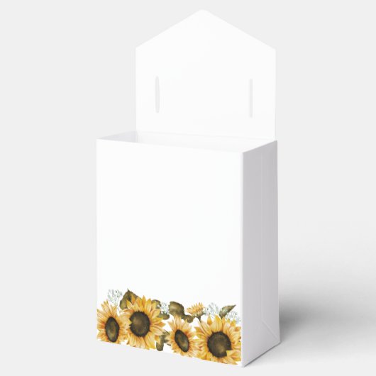 Zonnebloem Bloemen Baby shower Favor Box Bedankdoosjes (Geopend)