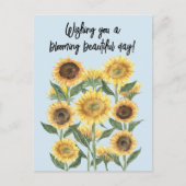 Zonnebloem Bloemen Bewerkbare offerte Briefkaart (Voorkant)