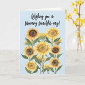 Zonnebloem Bloemen Bewerkbare offerte Kaart (Gele Bloem)