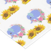 Zonnebloem Bloemen Blauwe Olifant Tafelkleed (Gekanteld)